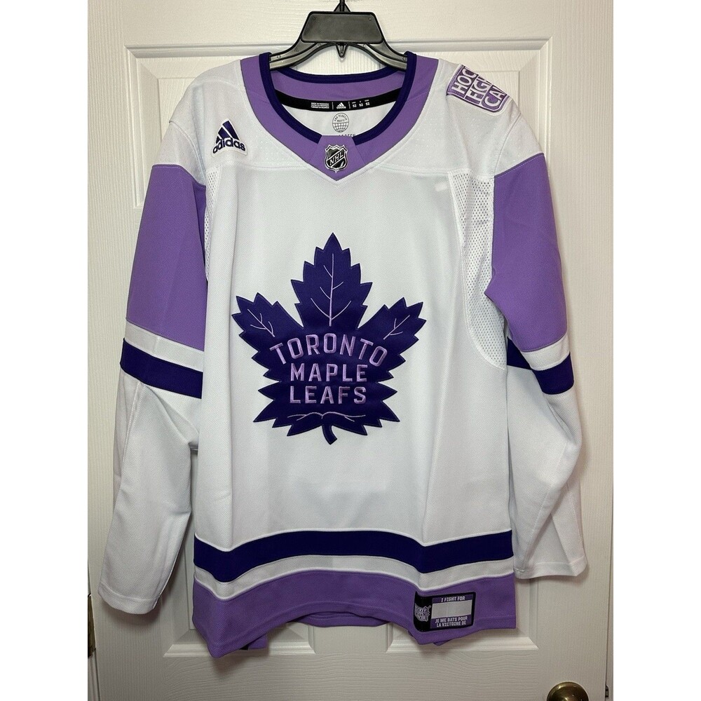 Size 52 Adidas Toronto Maple Leafs Hockey Fights Cancer Jersey NHL Primegreen